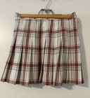Aerie Class Act Pleated School Girl Mini Skirt Plaid Preppy Academia White Red S — photo 3