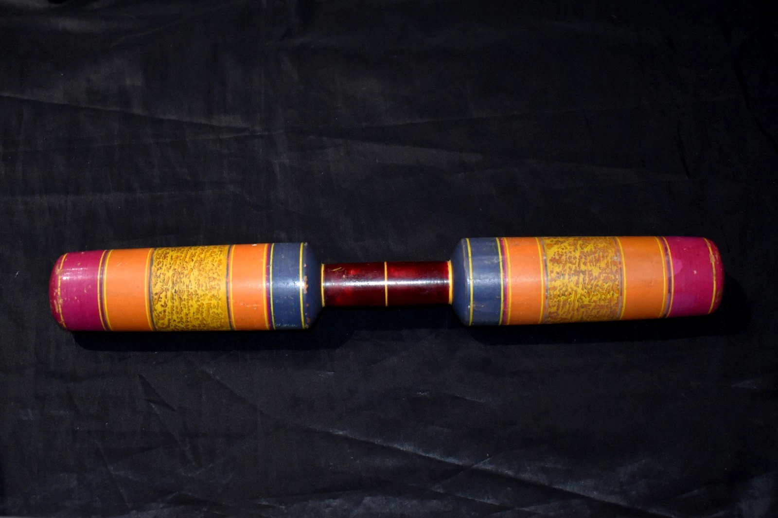 Vintage INDIAN Large Hand Carved Hand Painted Wooden Pestle Spice Grinder 17"L