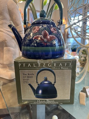 Pfaltzgraff Ocean Breeze 1.5 Quart Tea Kettle Hand Painted By Gayle Oram