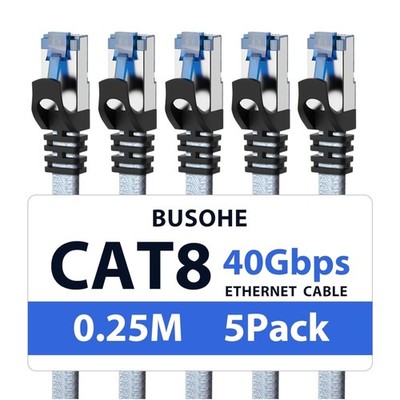 Hochgeschwindigkeits Cat 8 LAN Kabel 5er Set   Ideal für Gaming und Streaming