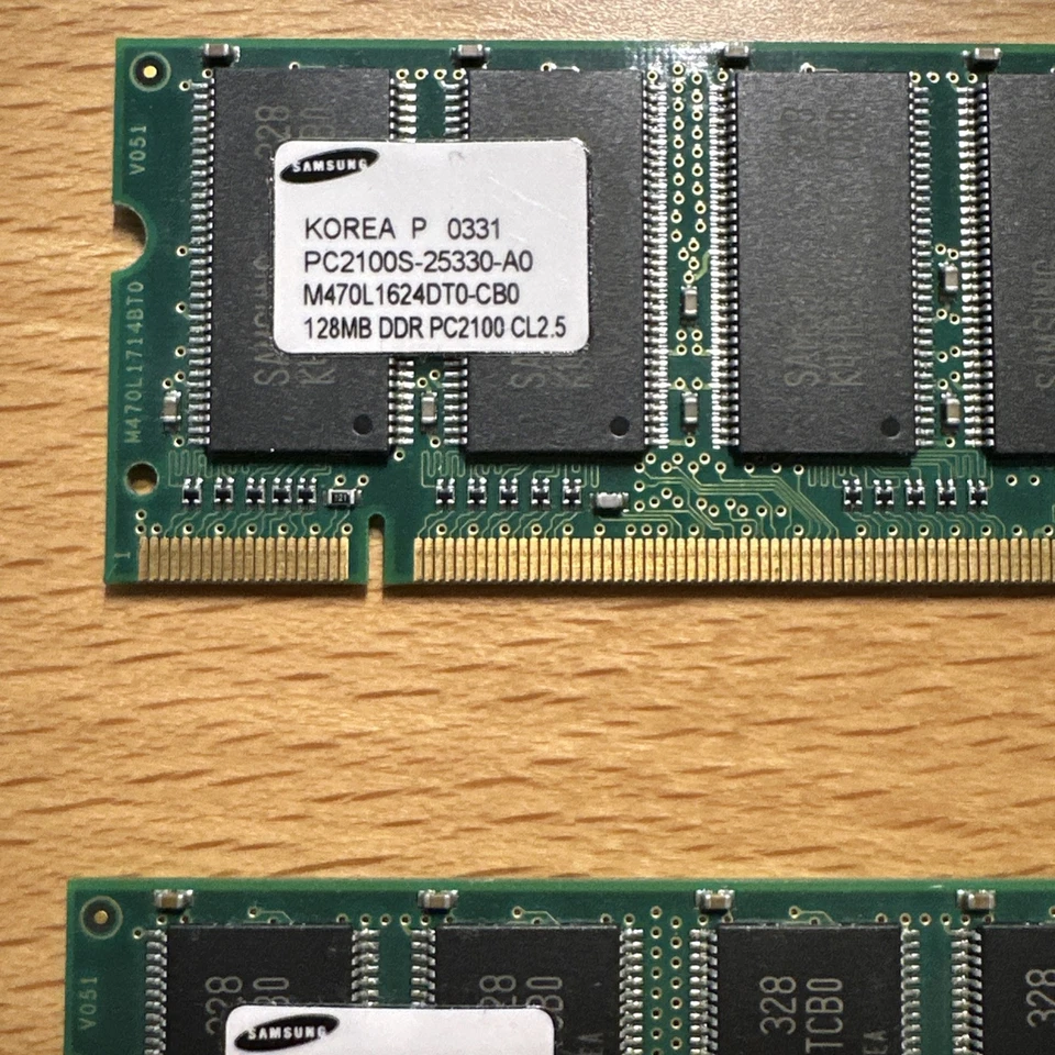 2x SAMSUNG 128MB DDR-266 PC2100s RAM Memory - Image 3 of 4