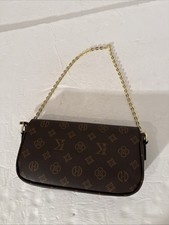 Designer Luxury Women'Ss Bags Shoulder Purse Handbag-Brown Gold Accents-Vtg Styl 15