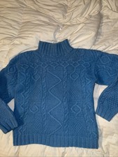 CB Sports Blue 100 Wool Sweater GUC Size Large VTG