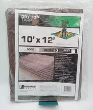 Dry Top Tarp 10"x12" Multi-Purpose Brown/Green Duty Poly Tarp