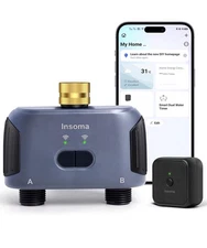 2 Zones WiFi Water Timer Brass Inlet, Sprinkler Timer for Garden Hose, APP Re...