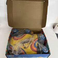 Moxi Rainbow Rider Size 9 Roller Skates Yellow with Blue Wheels NEW