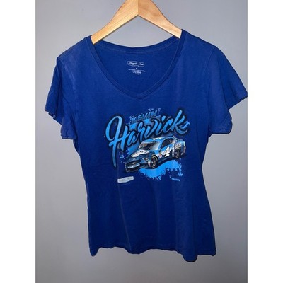 Stewart-Haas Racing Kevin Harvick 4 Busch Beer V-Neck Graphic Tee Blue Mens M