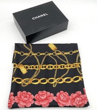 Authentic Vintage Chanel Rose Silk Scarf With box