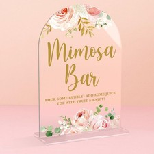 Acrylic Wedding Signs, Bridal Shower Decorations, Mimosa Bar Signs for Recept...