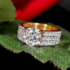 4 Certified White Diamond Ring, Diamond Accents-FREE Diamond studs!