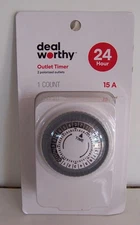 Target Deal Worthy Outlet Timer, 2 Polarized Outlets, White ***NEW*** Indoor Use