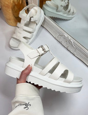 Women's Chunky Platform Sandals Strappy Gladiator Buckle Holiday Summer Shoes