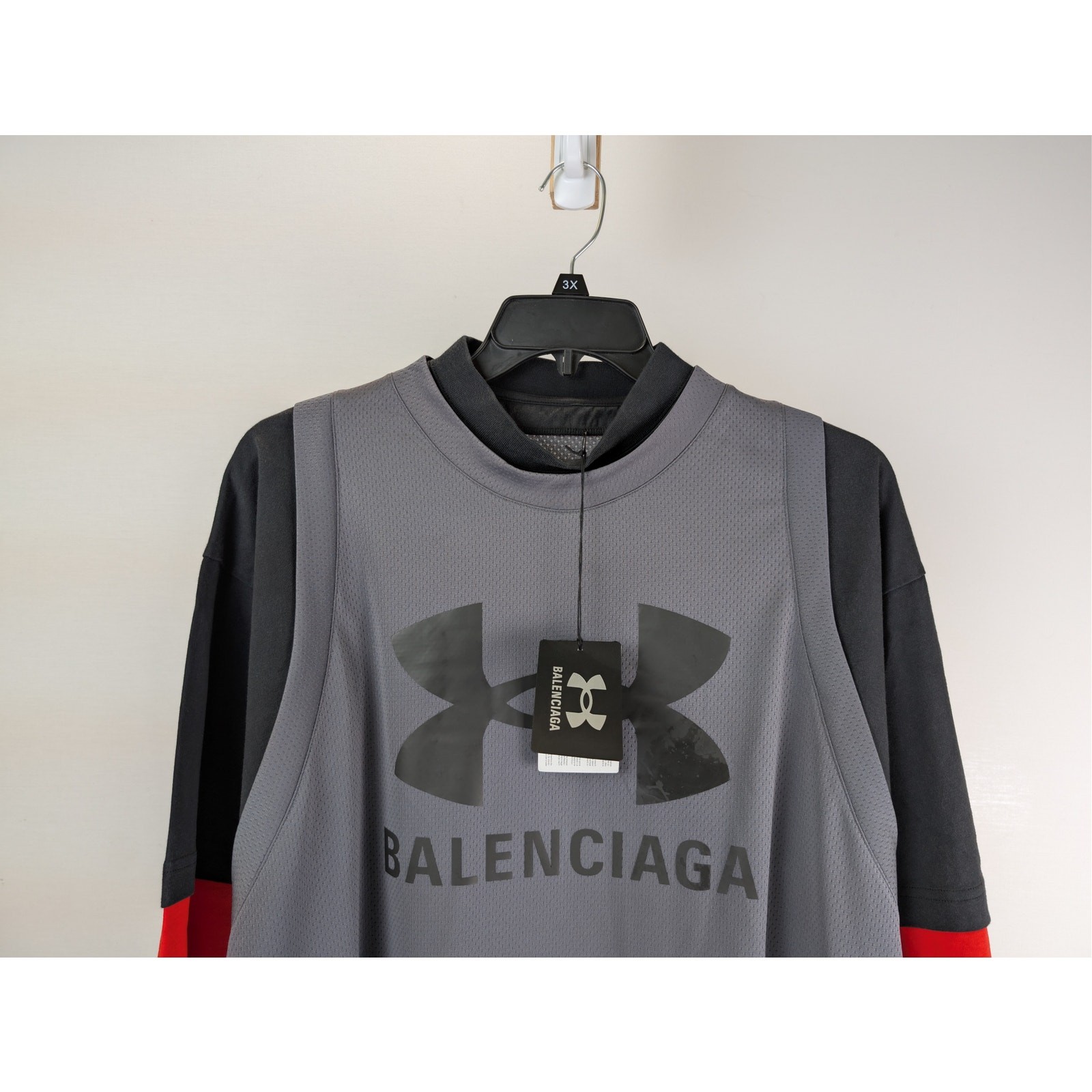 Balenciaga x Under Armour Sporty Mesh UA Triple Layered T-Shirt Castle BNWT 2 image 2