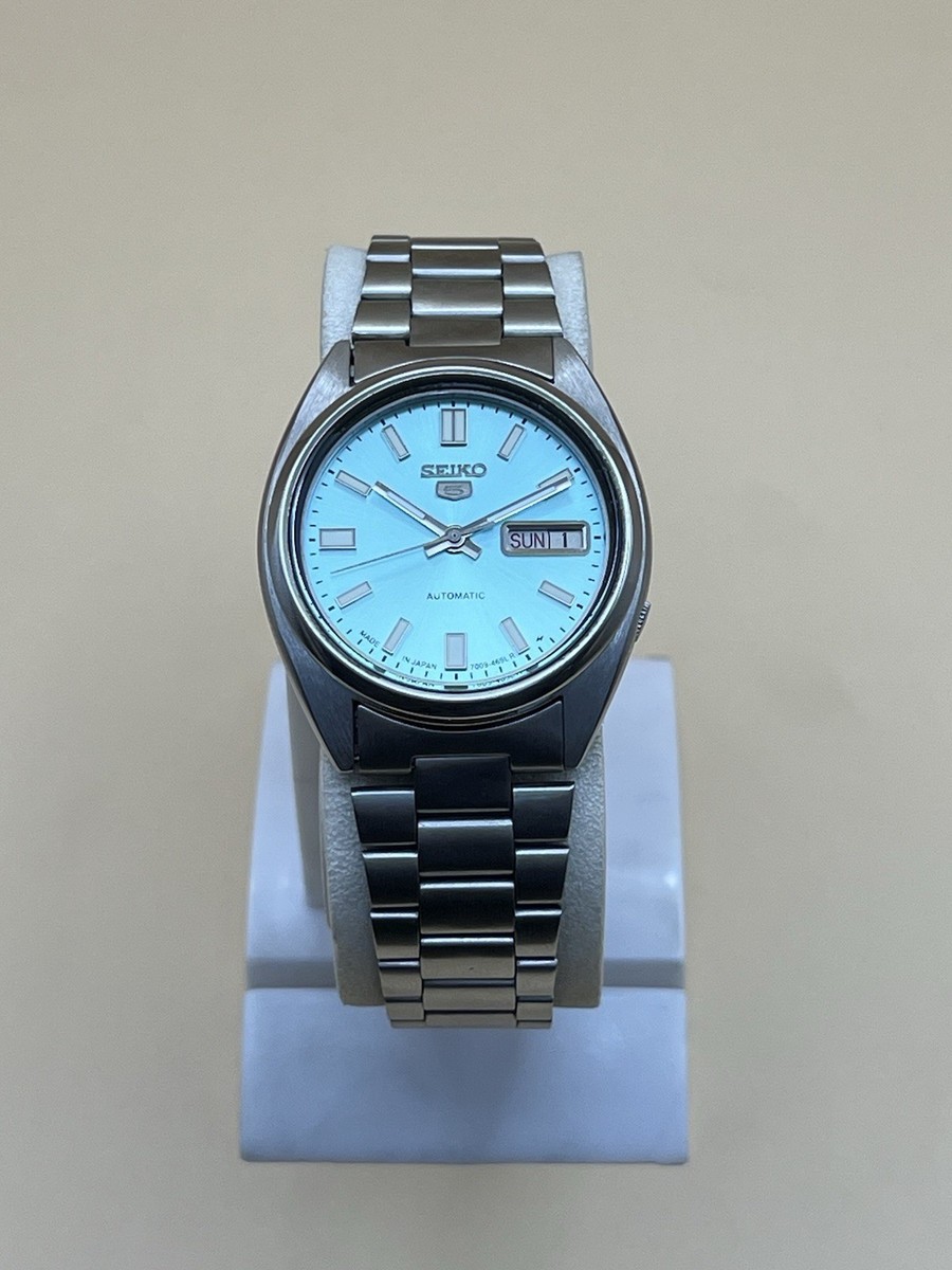 Seiko SNXS Beauty Ice Blue Sunburst Dial Automatic 21 Jewels