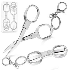 2 PCS Stainless Steel Mini Folding Scissors, Safety PocketSized Multipurpose ...