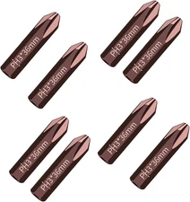 8 Pcs PH3 Screwdriver Bits with 5/16 Hex Shank 36mm S2 Alloy Steel Impact Bits