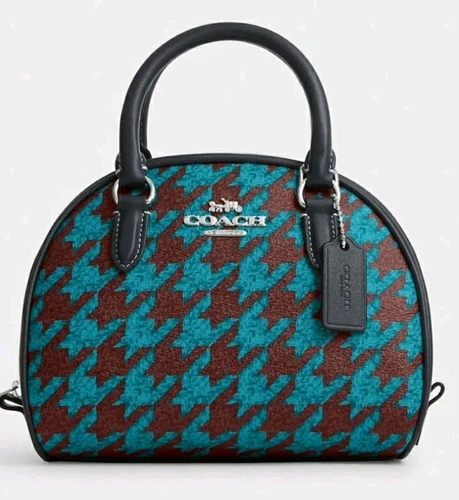BORSA A TRACOLLA BORSA COACH SYDNEY PIED DE POULE CJ628 NUOVA CON ETICHETTE