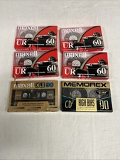 6-New Unopened Audio Cassettes, 4-60 Minute, 2-90 Minute. 5-Maxell, 1-Memorex