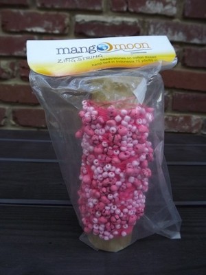 Mango Moon ZING STRING Hand Tied Beads & Stones on Cotton Thread Pink/4 avail