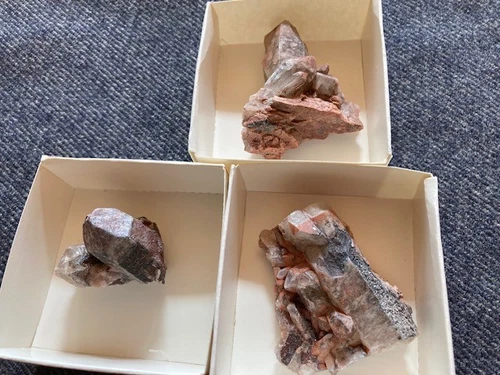 3 specimens of Quartz with Specular Hematite, Laramie Range, Wyoming - product listing photo