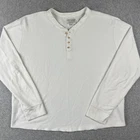 Tecovas Thermal Waffle Knit Henley Long Sleeve Shirt Large Mens White Western