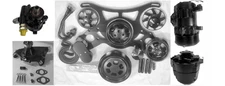 BBC 454 Black Aluminum Complete Serpentine Drive System Kit A/C ALT PS SWP 8 Rib