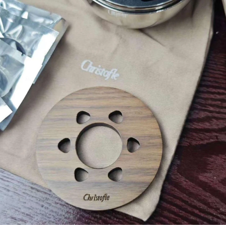 Juego de 6 cucharas de café Christofle Mood chapadas en plata con estuche para huevos Foto 4 de 4