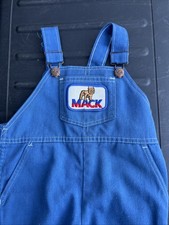 Vintage Toddler Mack Truck Blue Denim Overalls Blue Jean 24 Month 80s Cute