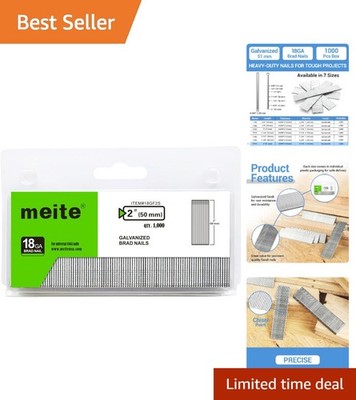 Versatile 2 Inch 18GA Brad Nails - Galvanized Steel for Multiple Applications