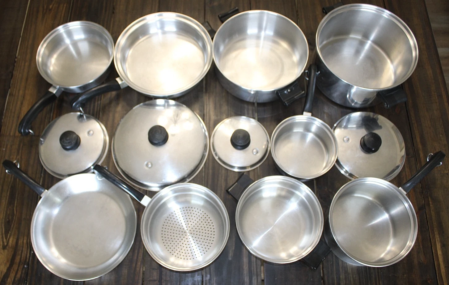 Saladmaster 13 Piece Set - T304S Stainless Steel - Vapo Cookware Pot Pan Skillet
Opens in a new wind