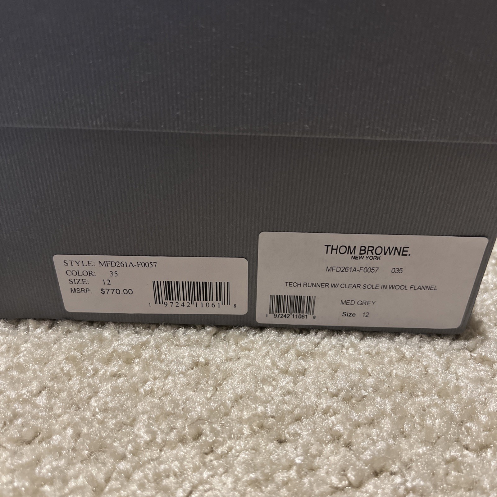 Thom Browne Tech Runner Wool Flannel Sneakers – S… - image 2