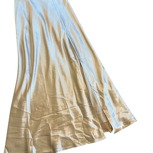 Birdy Grey Jay Strappy Tank Satin Dress Gown Bridesmaid Gold Size Medium NWT - Picture 7 of 14