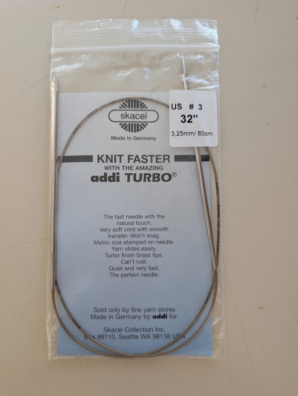 SKACEL Addi Turbo 32" US #3 3.25mm/80cm  Circular Knitting Needles Germany
