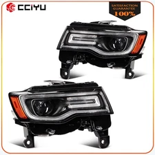2Pcs Pair LED DRL w/HID Xenon Headlights For 2019-2021 Jeep Grand Cherokee Set