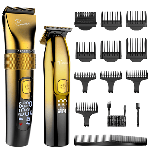 HATTEKER Professional Hair Clipper &Trimmer Men Barber Cordless Hair Cutting Set - Picture 23 of 24