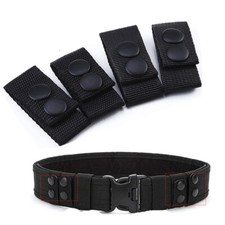 4pcs Tactical Belt Buckle Belt Accessories Nylon Webbing Belt Adjustment Black