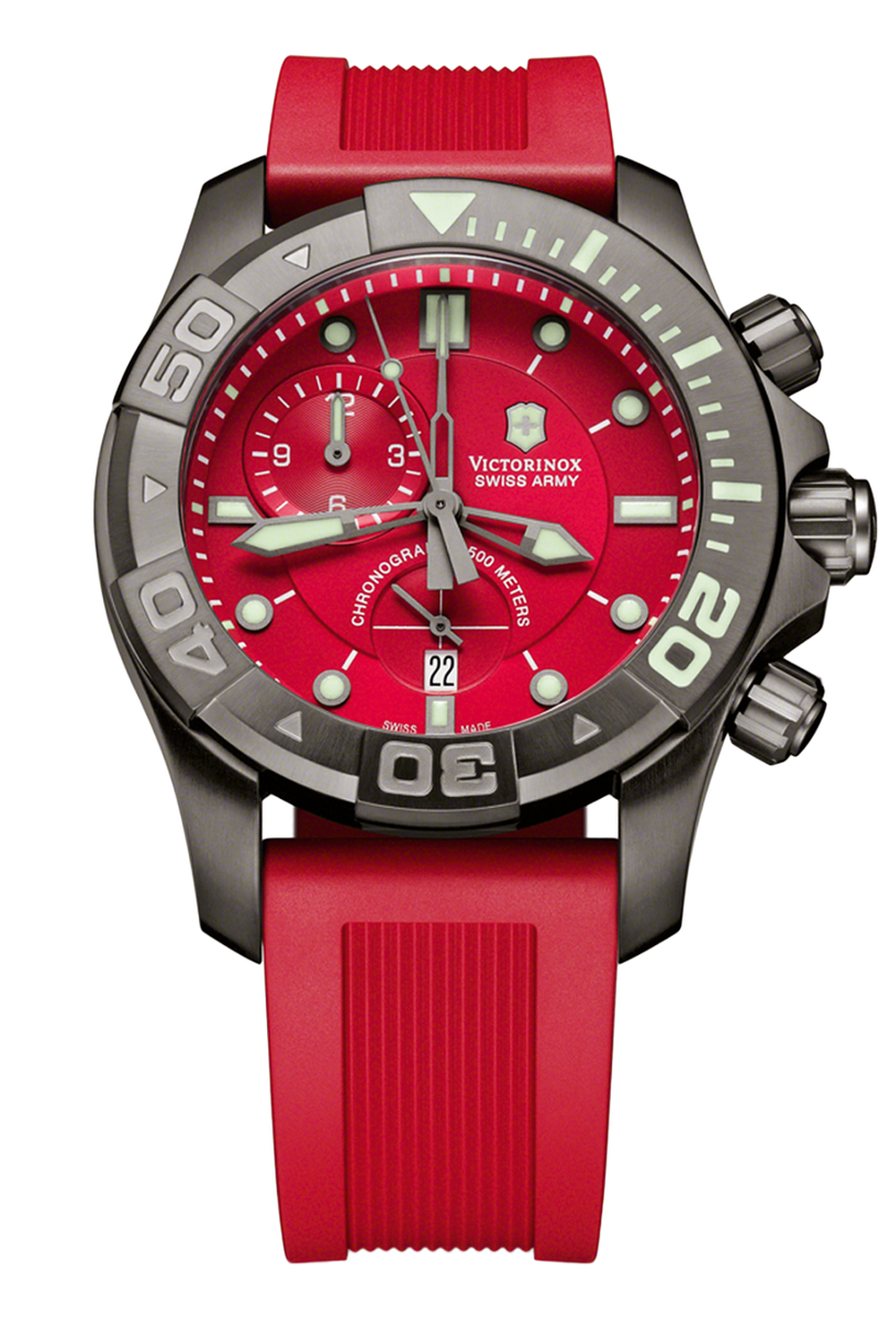 Victorinox Swiss Army Red Dial Dive Master 500 Men's Victorinox Swiss Army Red Dial Dive Master 500 Men's