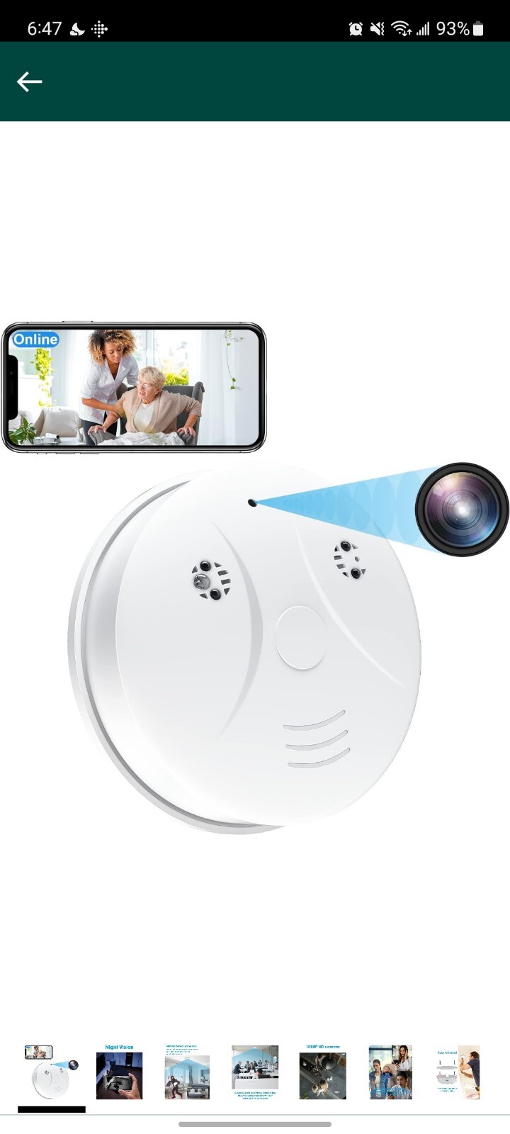 Hidden Camera Smoke Detector Wifi Video Recorder RealTime Hidden Spy