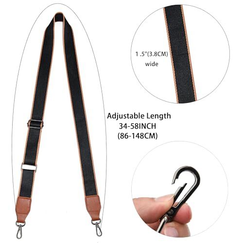 Adjustable Wide Purse Strap Leather Ends Replacement Handbag 38gb-brown-07 - Bild 4 von 7