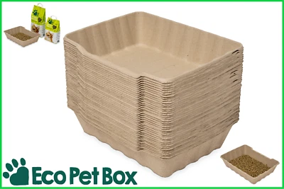 BIO DISPOSABLE LITTER TRAY CAT PET BOX LIQUID PROOF ODORLESS 20-PACK EcoPetBox