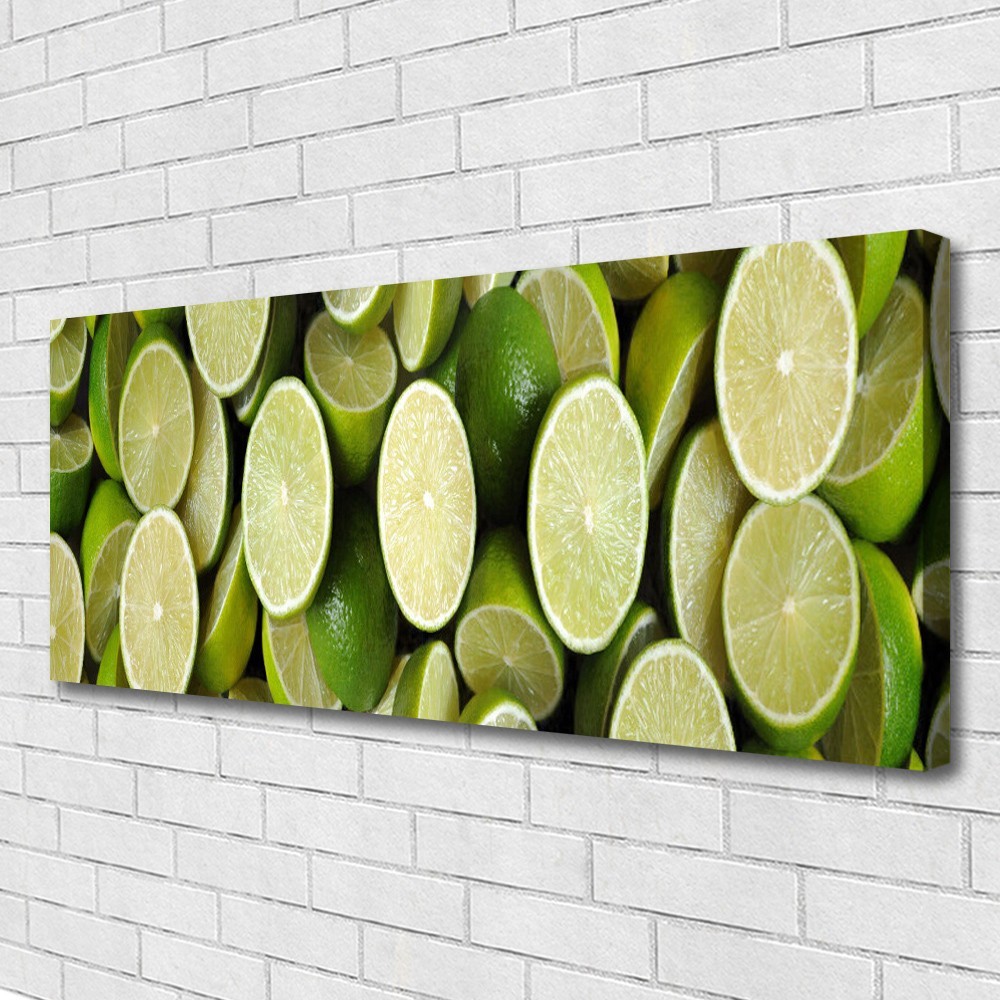 Tableaux cuisine citron vert 125x50cm image grand format déco murale panoramique
