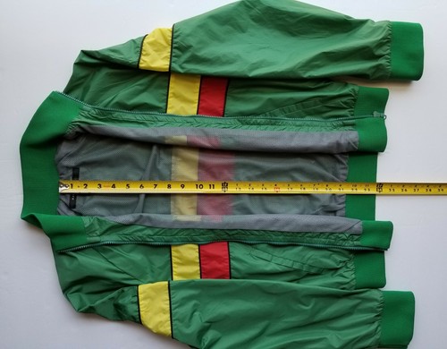 Marc Jacobs Mens Bomber Mock Collar Slit Pockets Full Zip Green W/2 Stripes Sz S - Picture 10 of 12