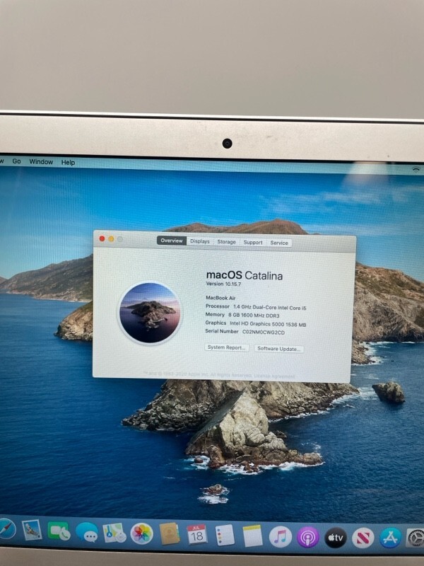Apple MacBook Air 13” 128GB 4GB RAM 1.3GHz Mac OS Big Sur / Free