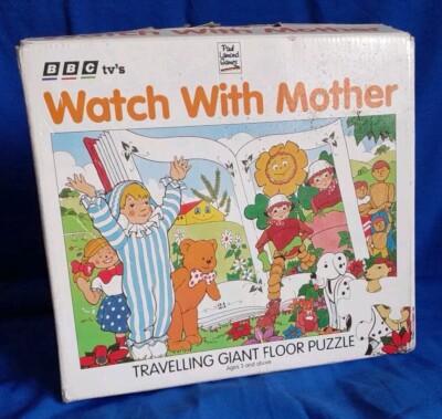 Vintage Retro BBC TV Uhr mit Mutter Riesenpuzzle Bodenpuzzle