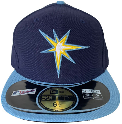 Tampa Bay Rays MLB New Era 59Fifty Fitted Size 6 7/8 Navy & Powder Blue Hat Cap