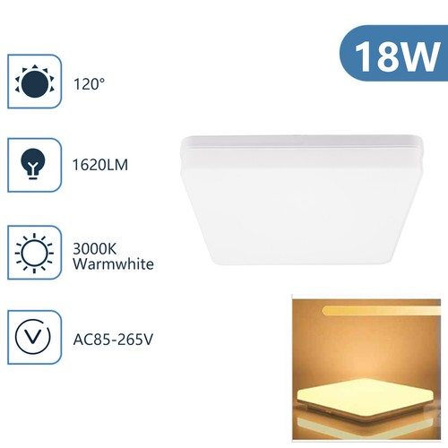 18W LED Panel Ceiling Light Ultra Thin Home Fixture Bedroom Kitchen 3000K Lamp - Picture 3 of 12