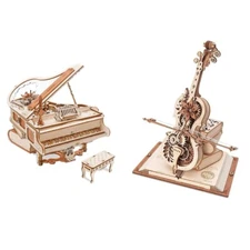 ROKR 3D Wooden Puzzle Model Kits for Adults to Build DIY Music Box Xmas Gifts