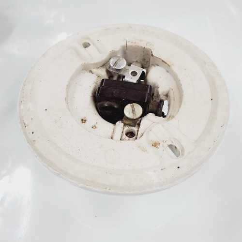 VTG PAULDING White Porcelain Pull Chain Light Socket Fixture Base W/ Outlet! - Picture 13 of 18