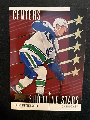 19-20 UD Series 1 Hockey Shooting Stars Red SP SSC-10 Elias Pettersson