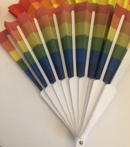 Rainbow Hand Fan Set of 6 - Picture 6 of 6